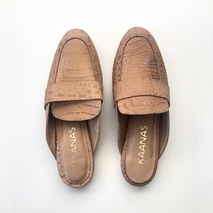 Kaanas "Catania" Snake Loafer Mule Honey